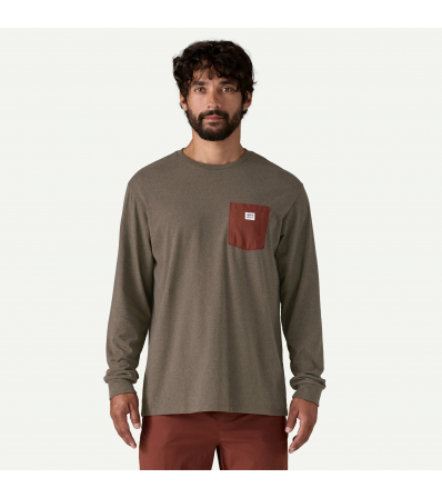 Patagonia Long Sleeve Shop Sticker Pocket Responsibili-Tee M's